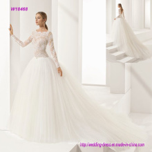 изящный кружевной лиф и воротник Принцесса свадебное платье с красивым природным слайд паутинка юбка